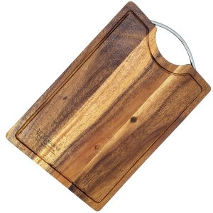 Acacia cutting board with metal handle - Laguiole en Aubrac
