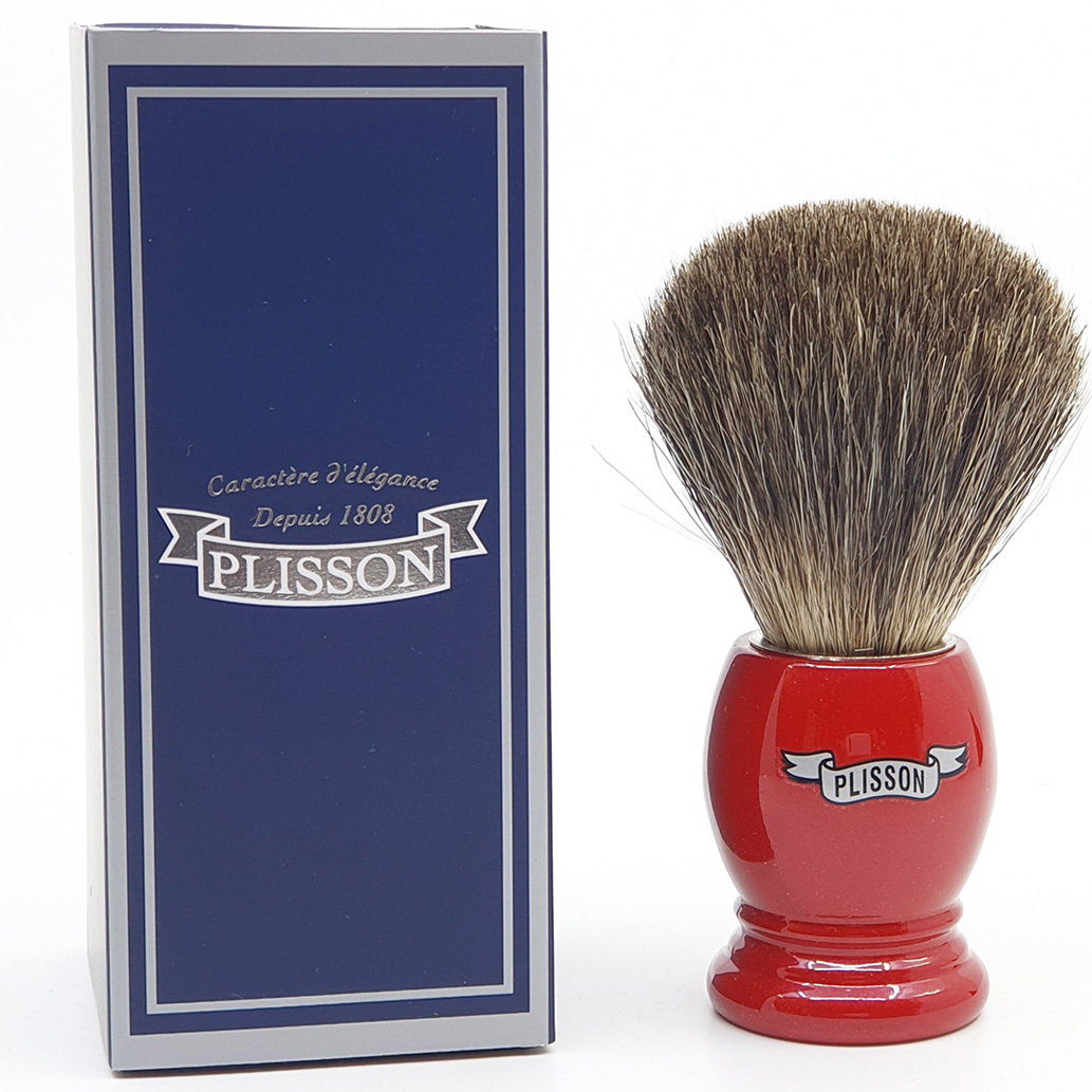 Shavingbrush PLISSON essential Access Pearl Red