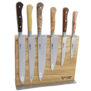 Magnetic Kitchen Knives Block Classic Laguiole en Aubrac in Mixed Wood Handles