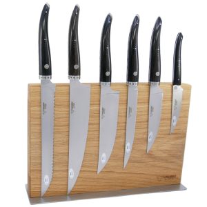 Magnetic Kitchen Knives Block Gourmet Laguiole en Aubrac with Ebony Handles