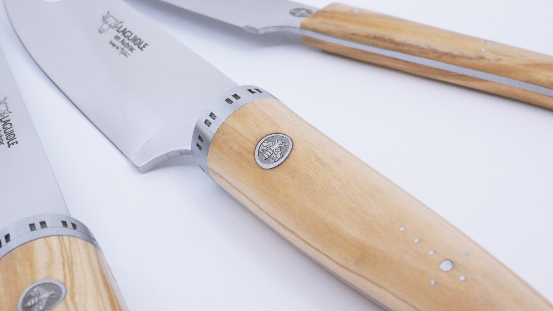 Bloc Couteaux Aimanté Gourmet Laguiole en Aubrac en Olivier