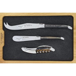 Cheese and Wine Server Laguiole en Aubrac Horn Tip (3 pièces)