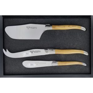 Cheese Server Laguiole en Aubrac Olive Wood (3 pièces)