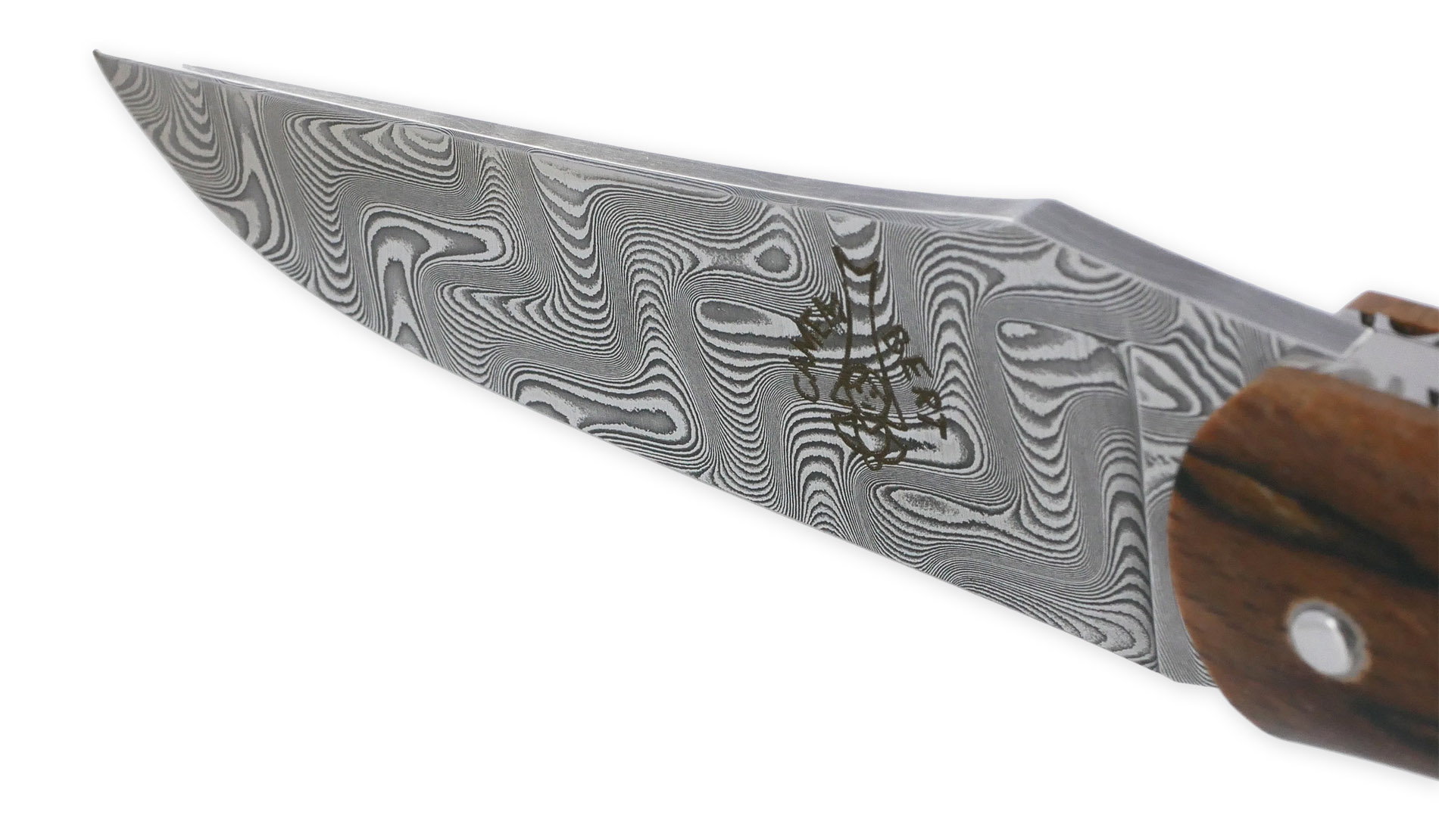 Couteau CAMEMBERT 1 Pièce 11 cm Plein Manche Bois d Aubrac Lame DAMAS