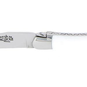 Couteau Forge de Laguiole Airbus A350XWB Manche Acrylique Blanc et Carbone 2 Mitres Inox Brillant 11cm