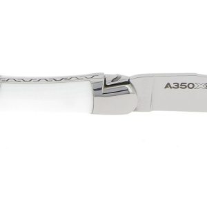 Couteau Forge de Laguiole Airbus A350XWB Manche Acrylique Blanc et Carbone 2 Mitres Inox Brillant 11cm