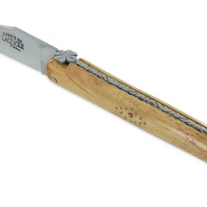 Couteau Forge de Laguiole Couteau de la Chance Manche en Os Vieilli Plein Manche 1 Pièce 12 cm