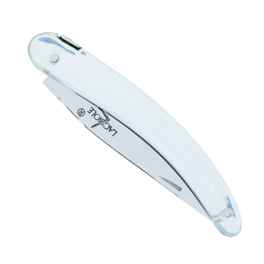 Couteau Forge de Laguiole de Poche COURREGES pour Femme Plein Manche Acrylique Miroir 1 Pièce Finition Brillante 9 cm