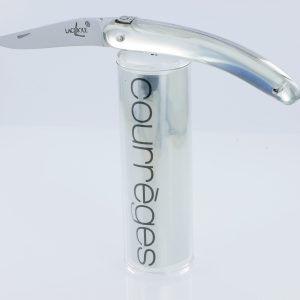 Couteau Forge de Laguiole de Poche COURREGES pour Femme Plein Manche Acrylique Miroir 1 Pièce Finition Brillante 9 cm