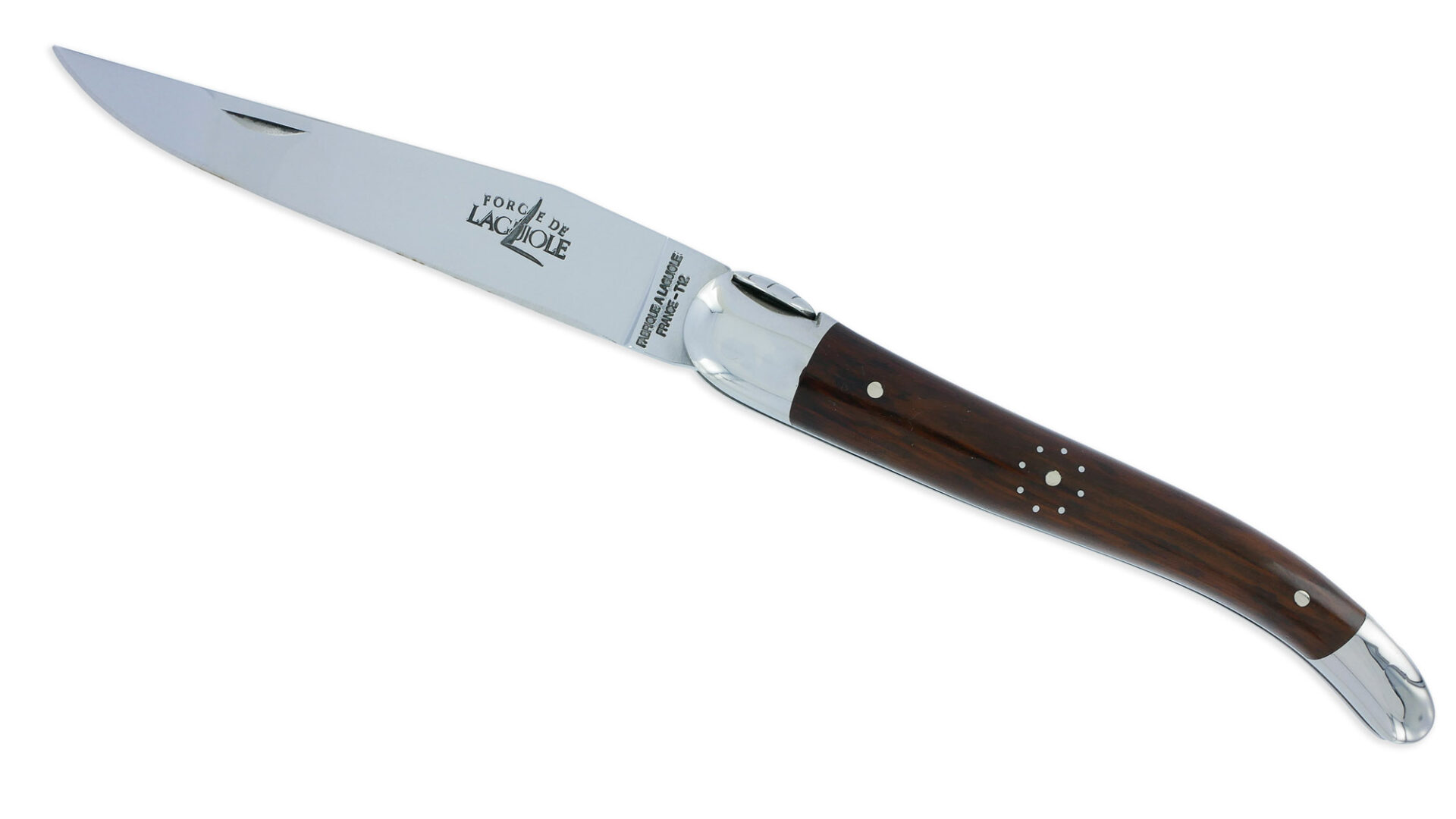 Couteau Forge de Laguiole Le Routard Manche en Amourette 1 Pièce 2 Mitres Inox Brillant 11cm