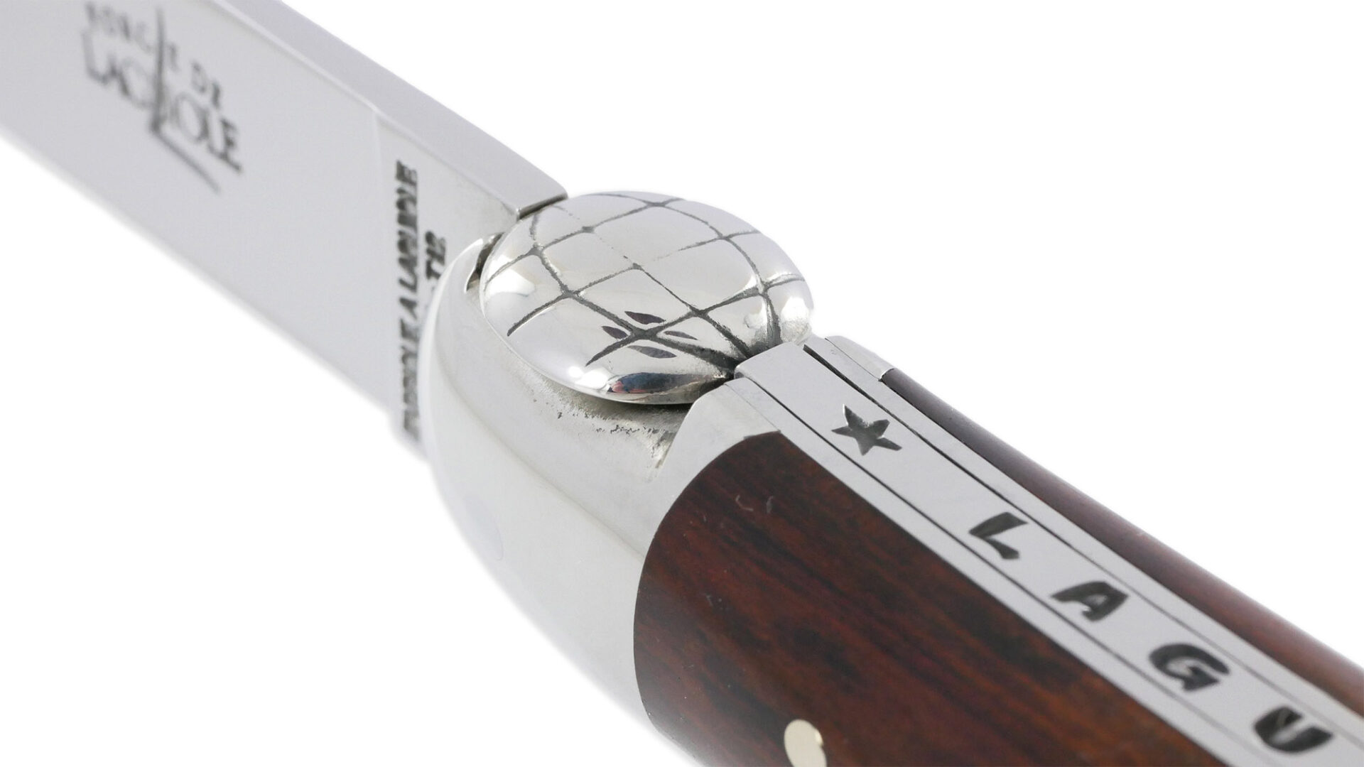 Couteau Forge de Laguiole Le Routard Manche en Amourette 1 Pièce 2 Mitres Inox Brillant 11cm