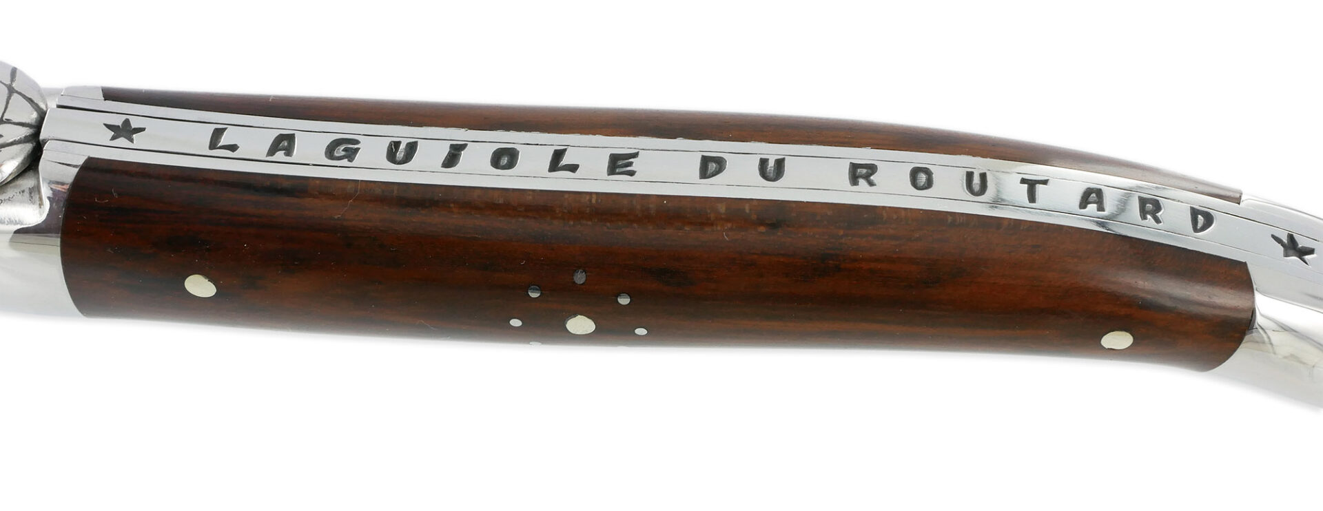 Couteau Forge de Laguiole Le Routard Manche en Amourette 1 Pièce 2 Mitres Inox Brillant 11cm