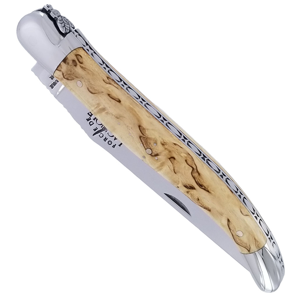Couteau Forge de Laguiole Manche en Bois de Bouleau 1 Pièce Inox Brillant 12cm
