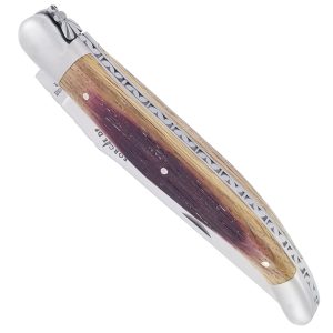 Couteau Forge de Laguiole Manche en Chêne de Barrique 1 Piece Inox Brossé 12cm