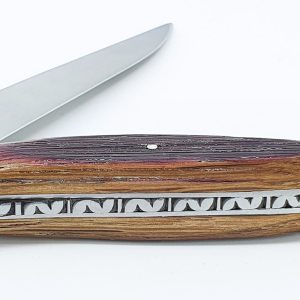 Couteau Forge de Laguiole Manche en Chêne de Barrique 1 Piece Inox Brossé 12cm