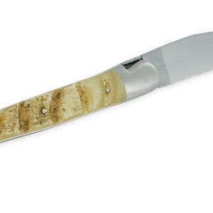 Couteau Forge de Laguiole Manche en Croute de Bélier 1 Pièce Inox Brossé 12cm