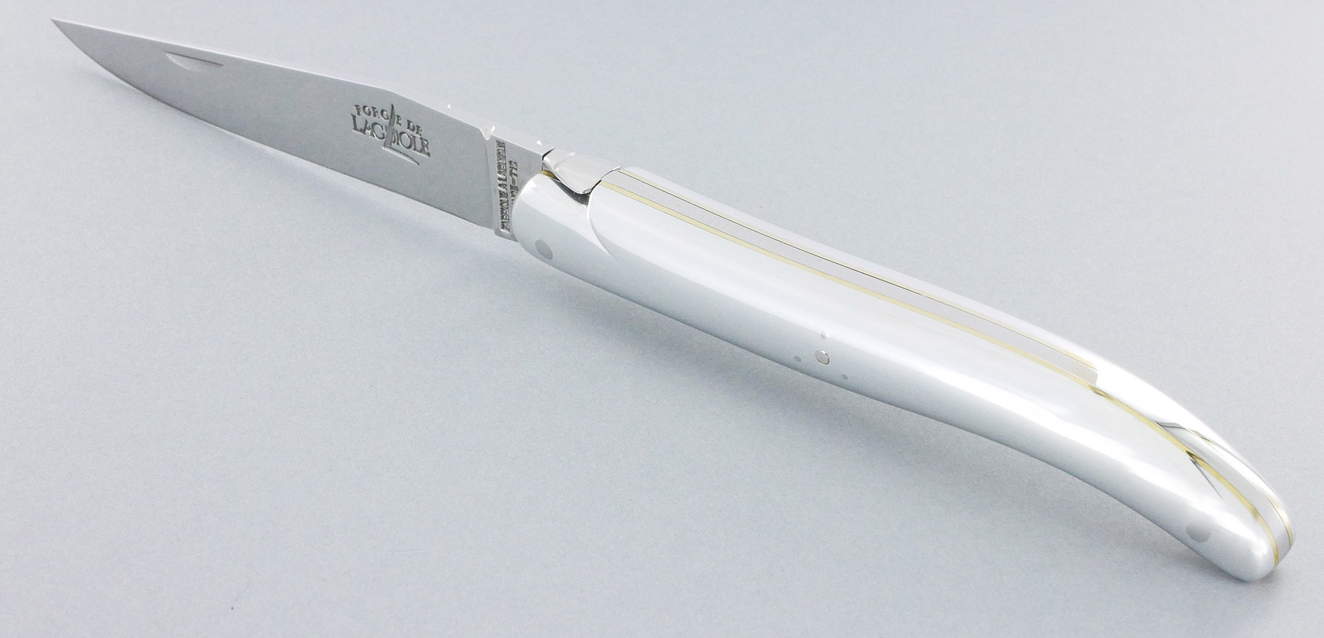 Couteau Forge de Laguiole Plein Manche en Aluminium Designer Philippe STARCK 1 Pièce Finition Brillante 11cm
