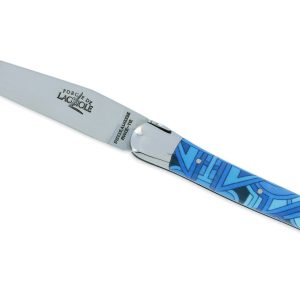 Couteau Forge de Laguiole Seize Véga Manche en Acrylique Design SEIZE HAPPYWALLMAKER 1 Pièce 2 Mitres en Inox Brillant 11cm