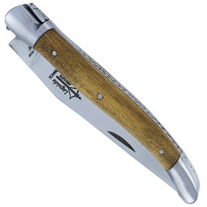 Couteau_Laguiole_Antan_Manche_Acacia_2_Mitres_Inox_Brossé_1_Piece_12cm