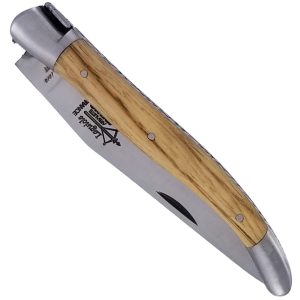Couteau Laguiole d'Antan Manche Chataignier 2 Mitres Inox Brossé 1 Pièce 12cm