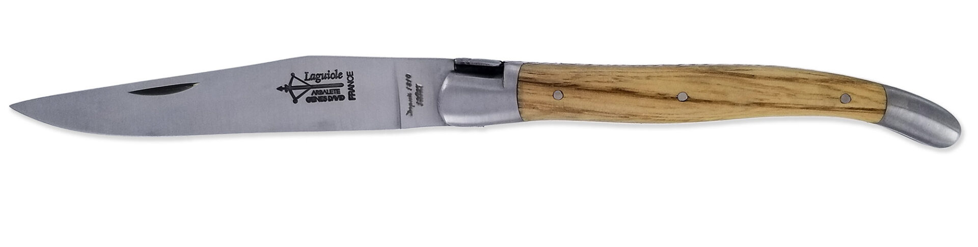 Couteau Laguiole d'Antan Manche Chataignier 2 Mitres Inox Brossé 1 Pièce 12cm