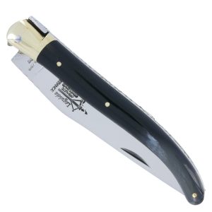 Couteau Laguiole d'Antan Manche en Corne de Buffle 1 Mitre Laiton Brillant 1 Pièce 12cm