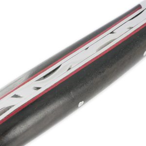 Couteau Laguiole Arbalète Manche Ebène 2 Mitres Inox Brillant Entretoises rouge 1 Pièce 12cm