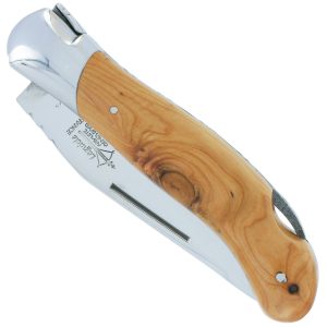 Couteau Laguiole de Chasse Arbalète Manche Genévrier Inox Brillant 12cm