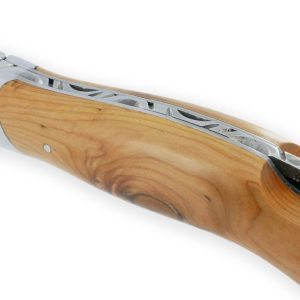 Couteau Laguiole de Chasse Arbalète Manche Genévrier Inox Brillant 12cm