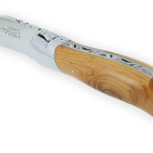 Couteau Laguiole de Chasse Arbalète Manche Genévrier Inox Brillant 12cm