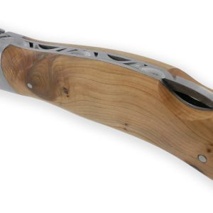 Couteau Laguiole de Chasse Arbalète Manche Genévrier Inox Brossé 12cm