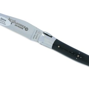 Couteau Laguiole en Aubrac 1 Pièce 12 cm Ballon de Rugby Manche Ebène 2 Mitres Inox Brillant