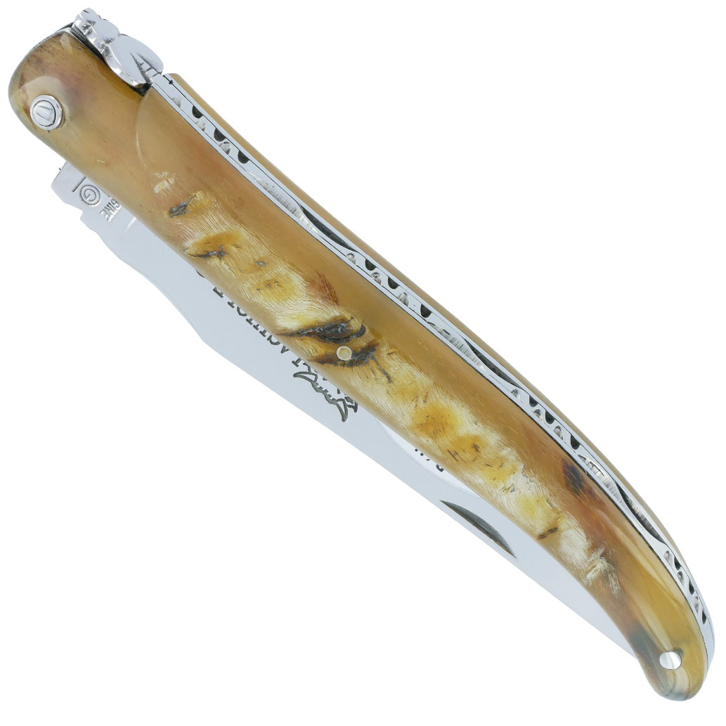 Couteau Laguiole en Aubrac 1 Pièce 12 cm Bélier d'Ecosse Plein Manche Finition Brillante
