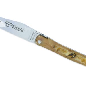 Couteau Laguiole en Aubrac 1 Pièce 12 cm Bélier d'Ecosse Plein Manche Finition Brillante