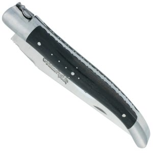 Couteau Laguiole en Aubrac 1 Pièce 12 cm Ebène 1 Mitre Inox Brossé Décoration Guêpe
