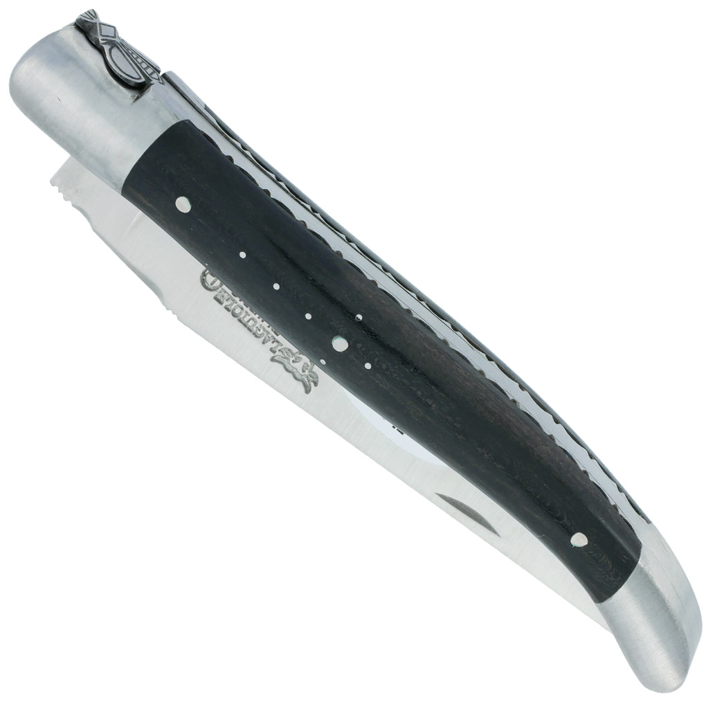 Couteau Laguiole en Aubrac 1 Pièce 12 cm Ebène 1 Mitre Inox Brossé Décoration Guêpe