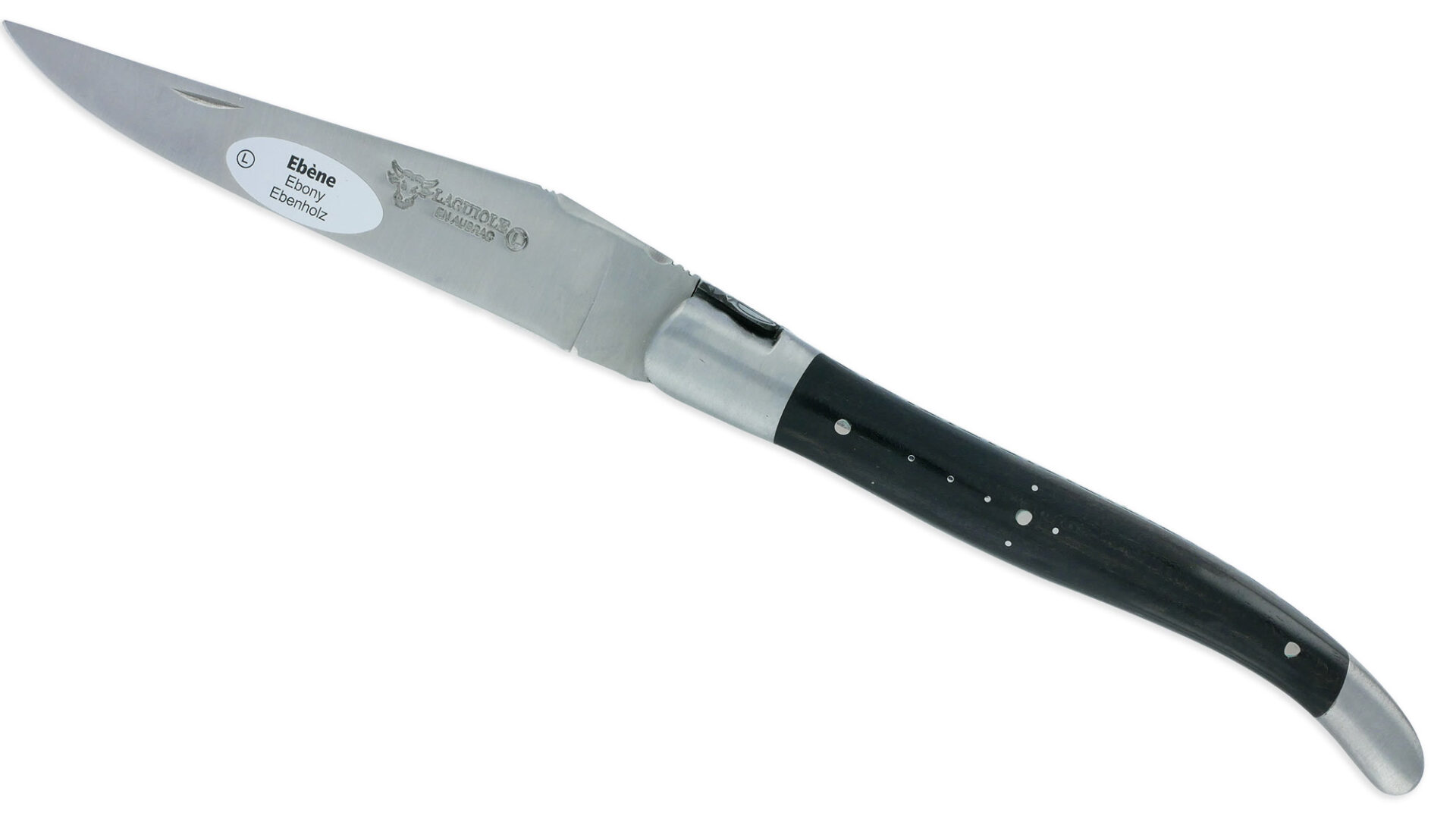 Couteau Laguiole en Aubrac 1 Pièce 12 cm Ebène 1 Mitre Inox Brossé Décoration Guêpe