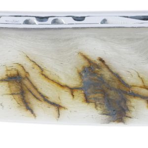 Couteau Laguiole en Aubrac 1 Pièce 12 cm Manche Croute de Bélier d’Ecosse 2 Mitres Inox Brillant