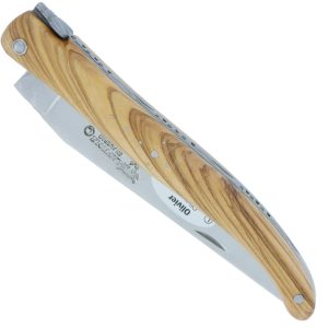 Couteau Laguiole en Aubrac 1 Pièce 12 cm Olivier Plein Manche Finition Brossée