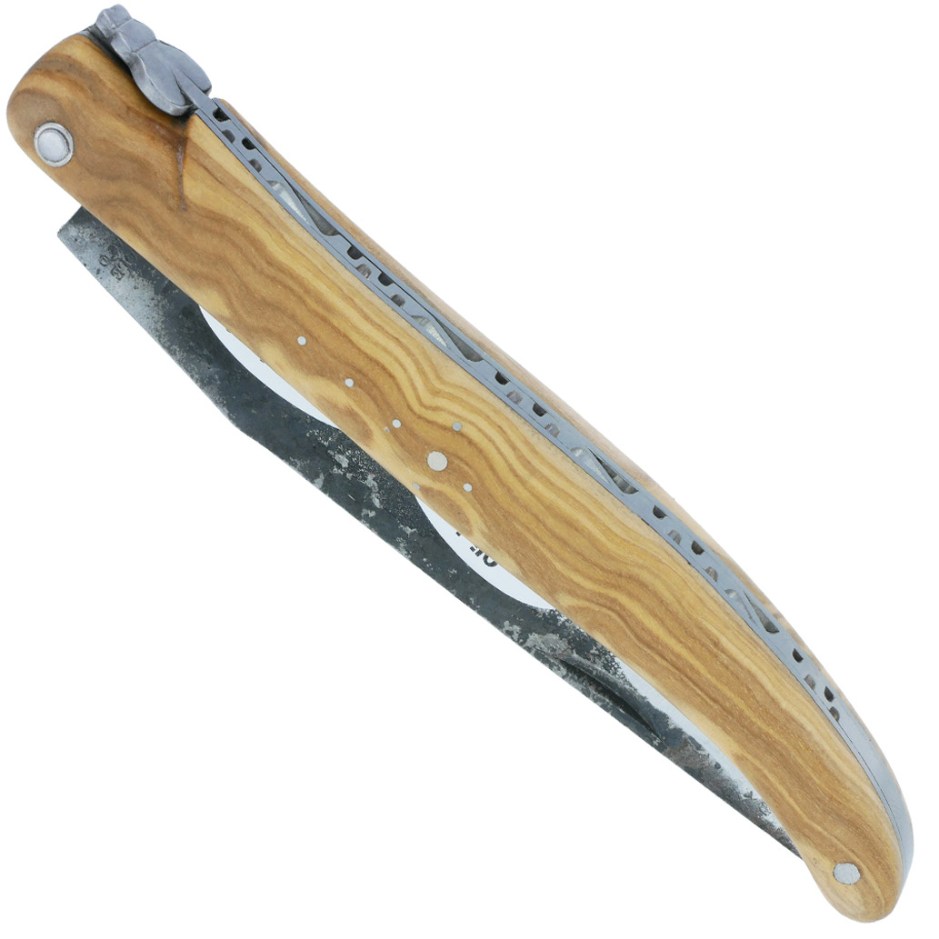 Couteau Laguiole en Aubrac 1 Pièce 12 cm Olivier Plein Manche Lame Brute de Forge