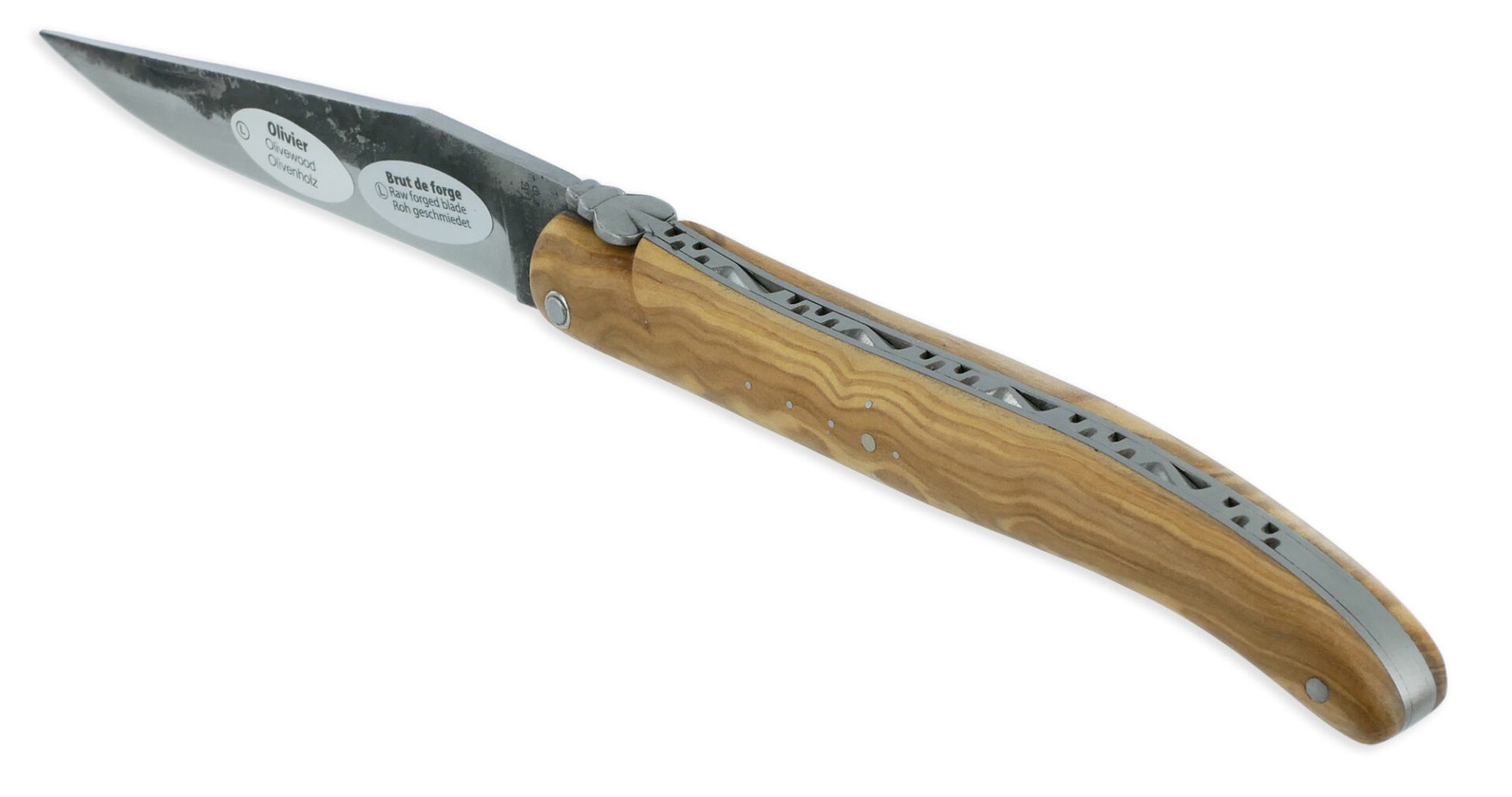 Couteau Laguiole en Aubrac 1 Pièce 12 cm Olivier Plein Manche Lame Brute de Forge