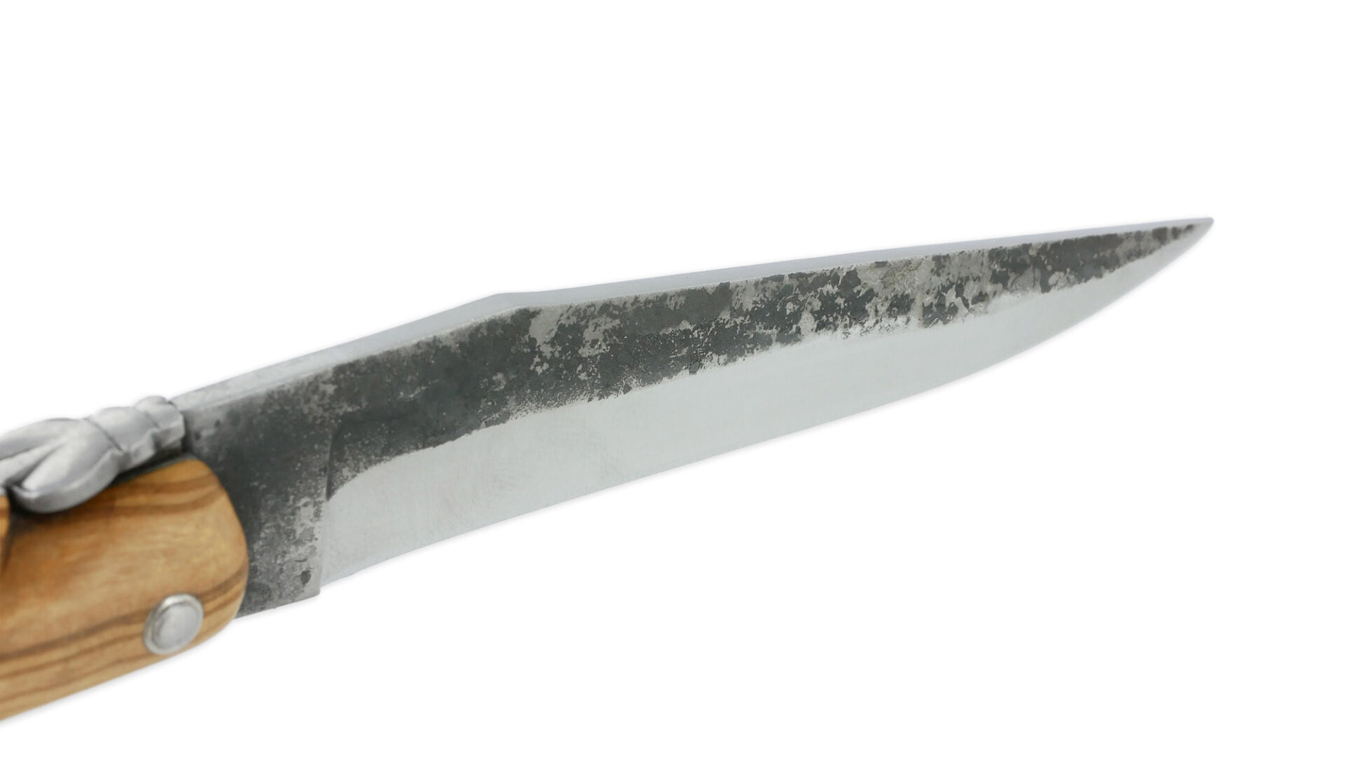 Couteau Laguiole en Aubrac 1 Pièce 12 cm Olivier Plein Manche Lame Brute de Forge
