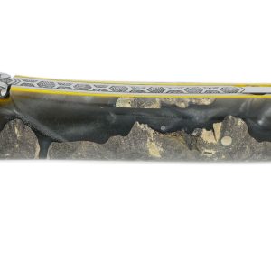 Couteau Laguiole en Aubrac 1 Pièce 12 cm Plein Manche en Loupe de Peuplier Gris Entretoises Jaunes