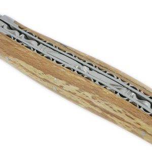 Couteau Laguiole en Aubrac 1 pièce 12cm Manche Bois d'Aubrac 2 Mitres Double Platines Finition Brossée