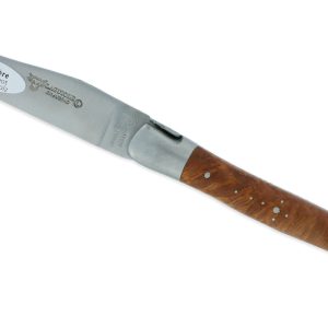 Couteau Laguiole en Aubrac 1 pièce 12cm Manche Bruyère 2 Mitres Double Platines