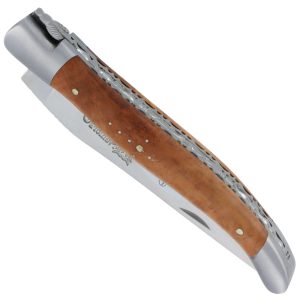 Couteau Laguiole en Aubrac 1 pièce 12cm Manche Bruyère 2 Mitres Double Platines Num2
