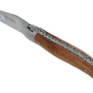Couteau Laguiole en Aubrac 1 pièce 12cm Manche Bruyère 2 Mitres Double Platines Num2