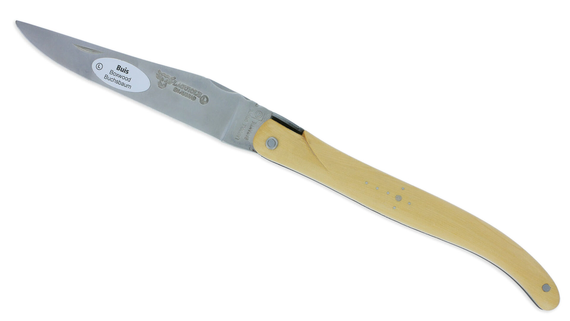 Couteau Laguiole en Aubrac 1 pièce 12cm Plein Manche Buis