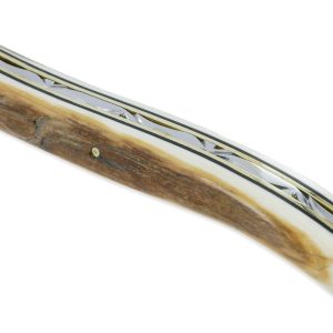 Couteau Laguiole en Aubrac 1 pièce 12cm Plein Manche Croute d’Ivoire de Mammouth Lame Brut de Forge