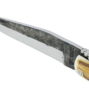 Couteau Laguiole en Aubrac 1 pièce 12cm Plein Manche Croute d’Ivoire de Mammouth Lame Brut de Forge